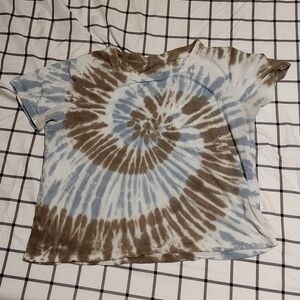 Green and blue tye dye crop top
